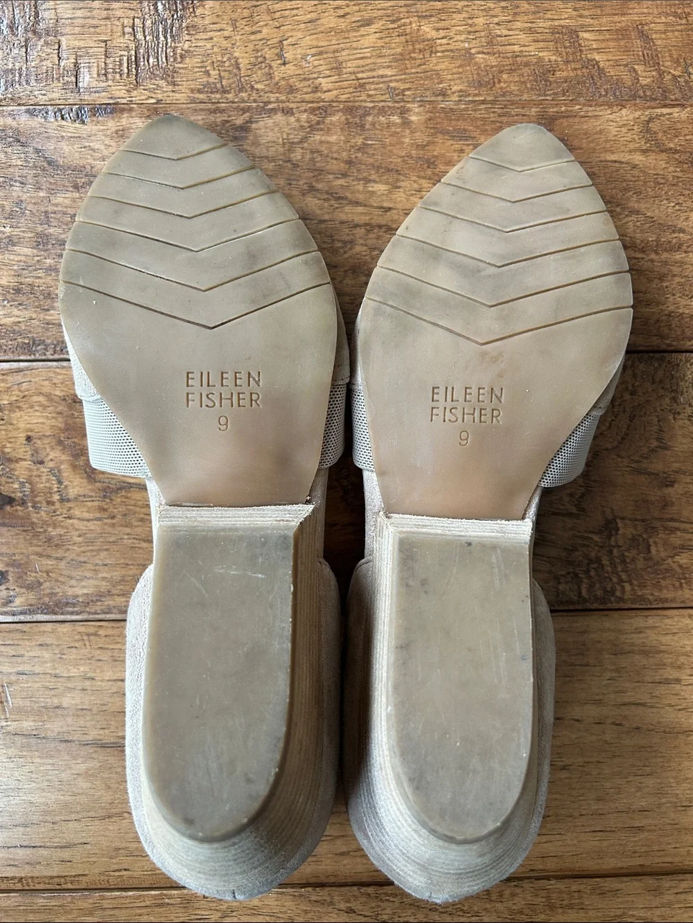 Eileen Fisher Hilly Suede D'Orsay Wedge Heel Pump Tan Size 9